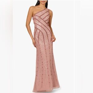 Adrianna Papell size 6. Elegant Pink Sequin Evening Dress worn once!